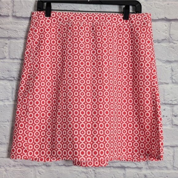 Rip Skirt Hawaii Wrap Skirt M Ikat Circle Orange White Vacation Beach Length 2 - Picture 1 of 4